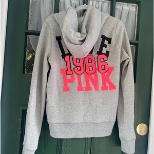 victoria secret pink grey sweatshirt